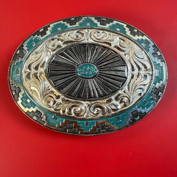 BELT & BUCKLE  |  CRUMRINE® / CIRCLE Y®  |  SILVER LACED BELT  |  MENS 34-US  | - Picture 2 of 15